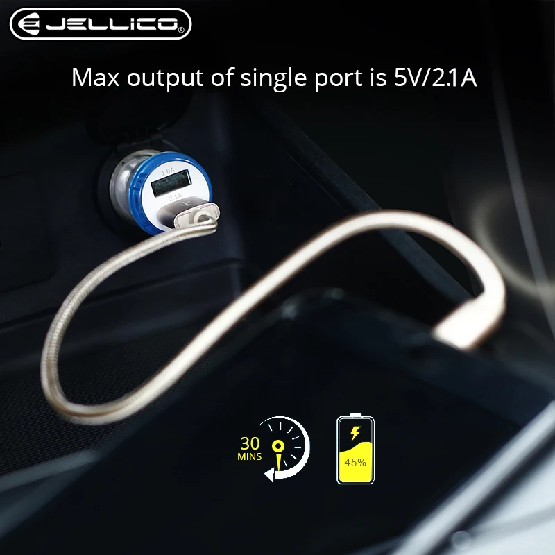 Jellico 5V 3.1A Мини Двойное USB Автомобильное зарядное устройство Быстрая зарядка
