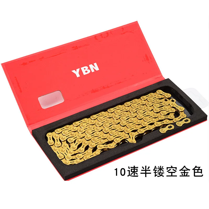 Сверхлегкая YBN 10 11 скоростей MTB велосипедная цепь SLR Gold ажурная для дорожного