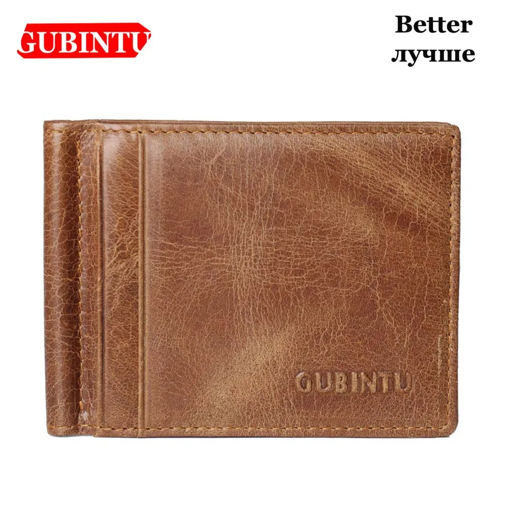 GUBINTU RFID винтажные мужские кошельки из натуральной кожи тонкий держатель для