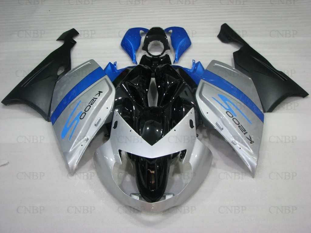 Обтекатель K 1200 S 2006 Кузов для BMW K1200S 2005 2008 серебристо черный обтекатель мотоцикла