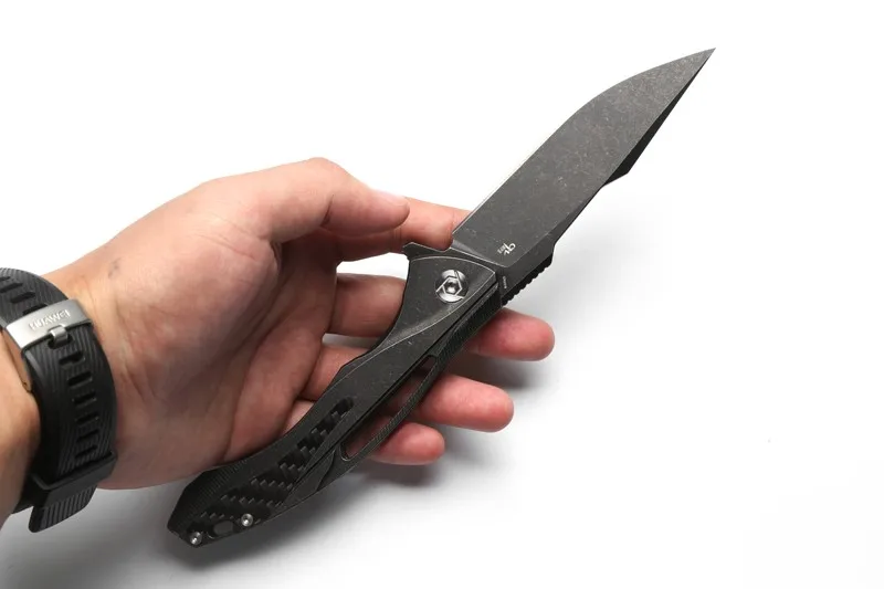 CH 3519 original Flipper folding knife S35VN Blade ball bearings Titanium carbon fibre handle camping pocket knives EDC tools |