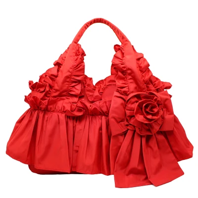 Весенне-летняя модная повседневная женская сумка на плечо с кружевным бантом |