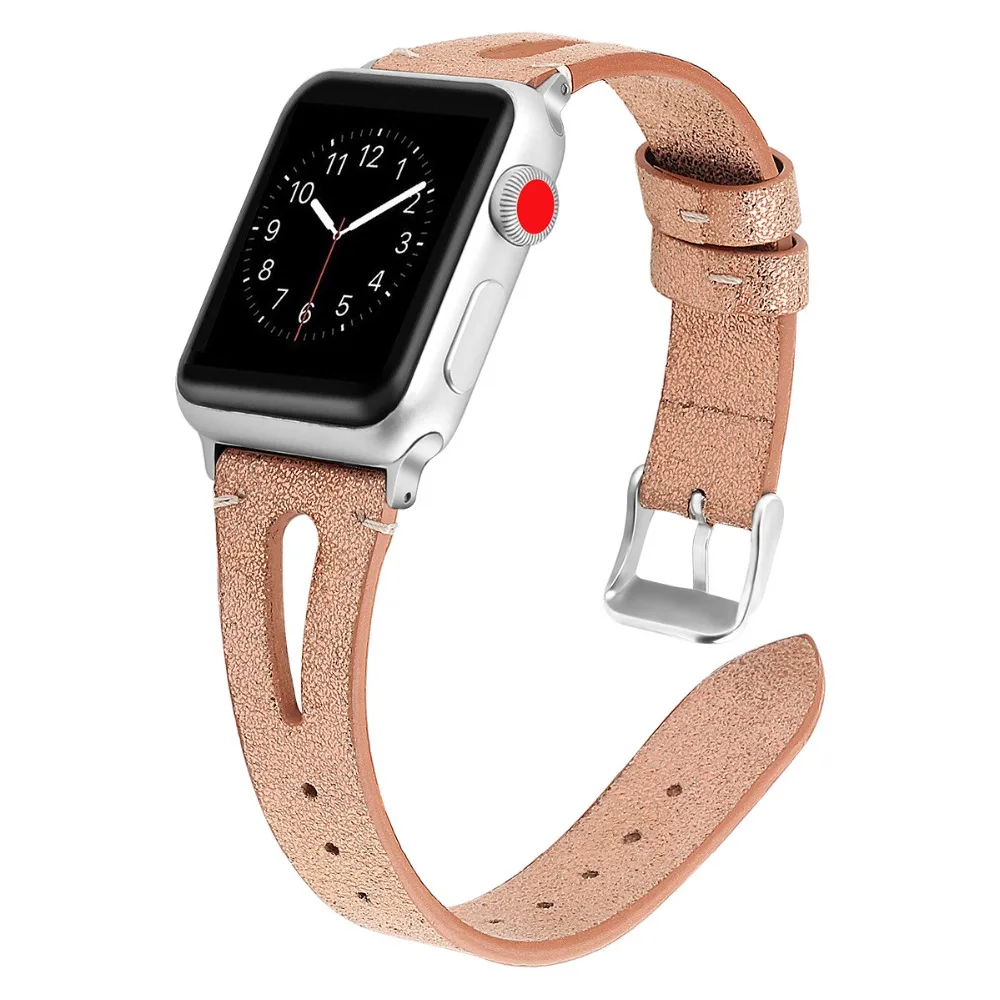 Кожаный ремешок для iWatch Series 4 3 2 браслет Apple Watch кожаный 38 мм 42 из натуральной кожи