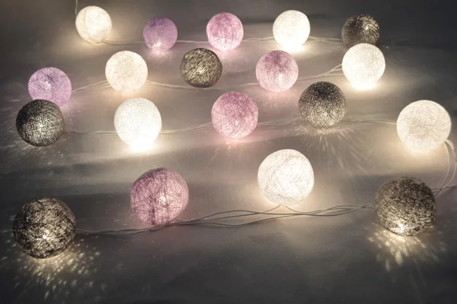 20 шт./компл. смешанный серый фиолетовый белый ватным тампоном гирлянды гирляндой