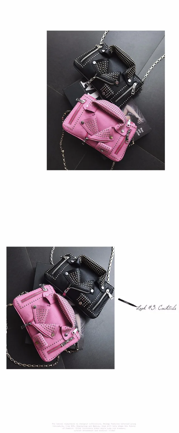 

High Quality Handbags Women PU Leather Jacket Bags Women Clothing motorcycle Shoulder Messenger Bag Day Clutch Purse bags