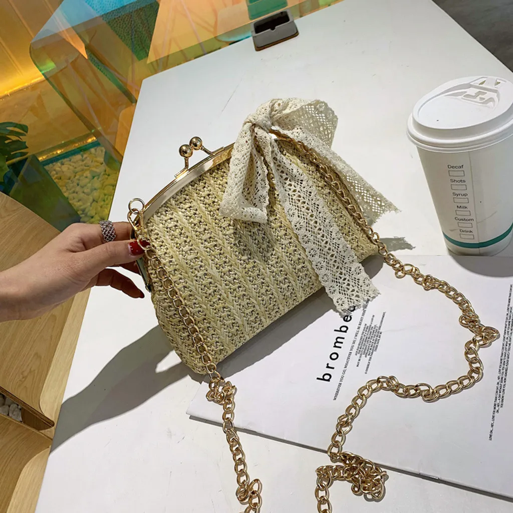 2019 Новое поступление Женская пляжная декоративная соломинка с бантом сумка из