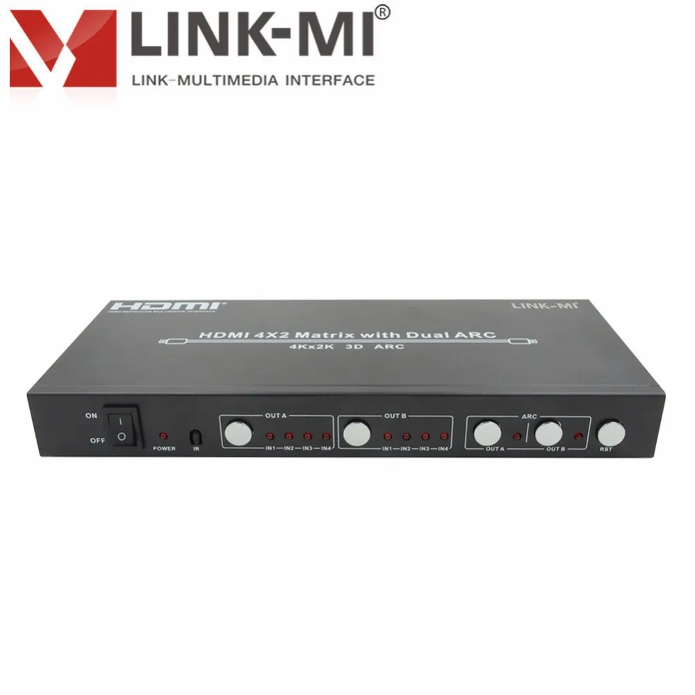 LINK MI MX42 ARC 4 на 2 HDMI матрица с двойной дугой 1x2 сплиттер 4x1 переключатель домашнего