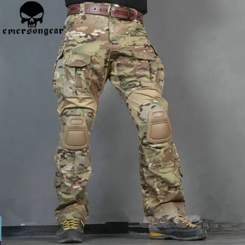 MC Pants with Knee EMERSONGEAR G3 боевая униформа для страйкбола рубашка брюки с наколенниками военная тактическая multicam охотничий камуфляж одежда EM9351 - Цвет: MC Pants with Knee