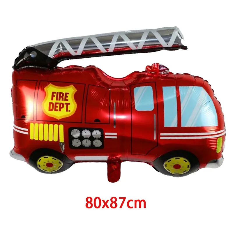 Fire truck Большой строительный воздушный шар из алюминиевой фольги, инженерный грузовик, поезд, детские украшения на день рождения, подарок для мальчиков, игрушки «автобус» - Цвет: Fire truck