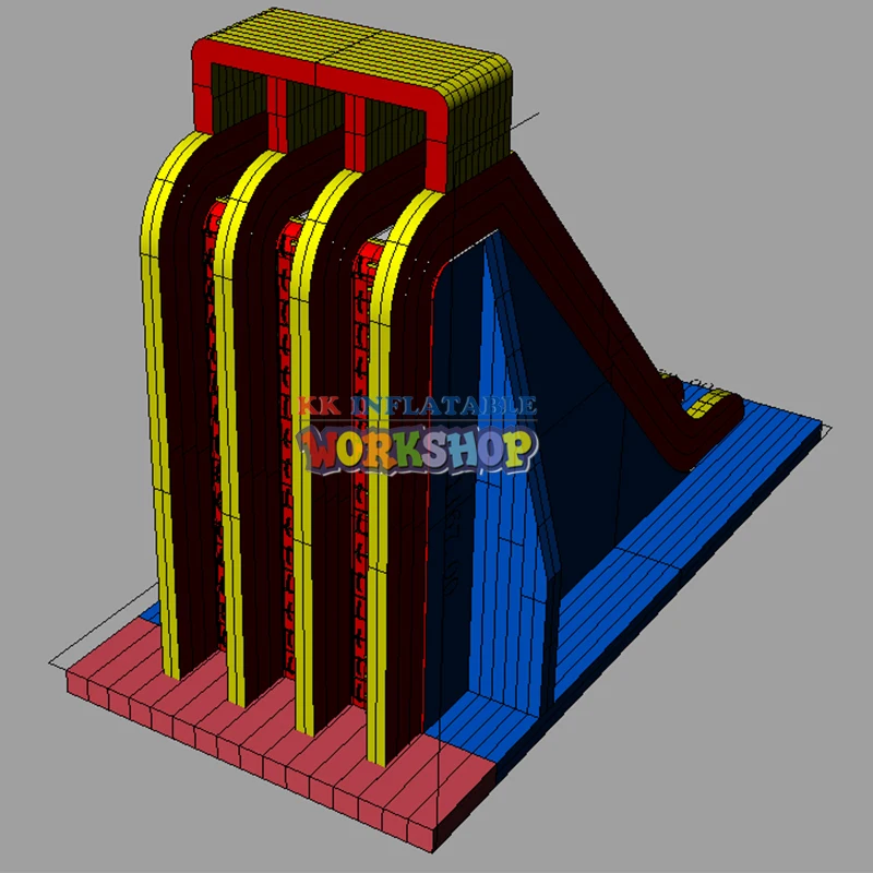 Большая Расширенная Многоканальная высокая надувная водная горка|Водные горки| |