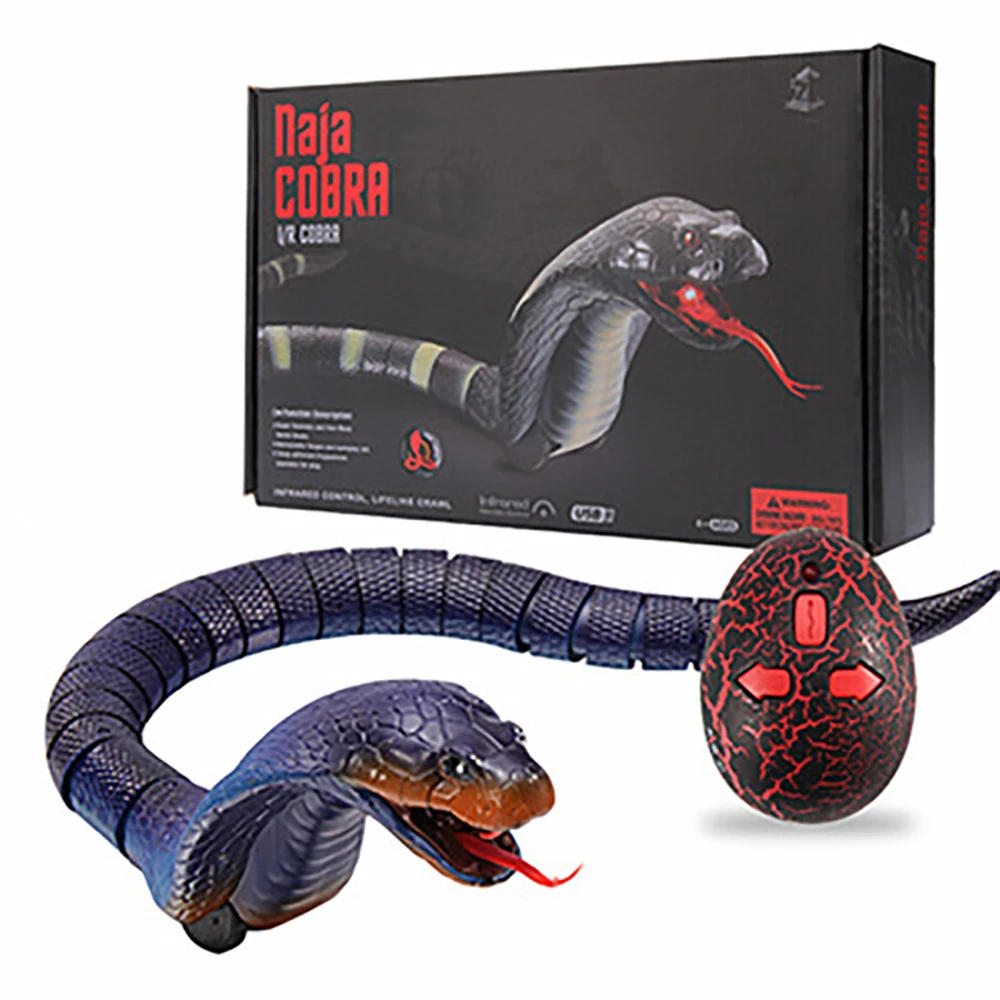 Реалистичный пульт дистанционного управления Naja Cobra rc животные змея игрушка для детей высокая симуляция Кобра интересный яйцо радиоуправляемая игрушка
