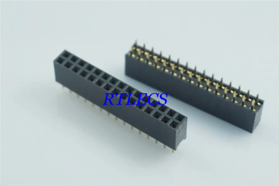 100 шт. 2 54 мм 0 &quotшаг 2x15 30 контактов двухрядный PCB гнездовой разъем сквозное