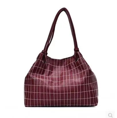 2018 women new single shoulder bag fashion stitch Plaid Bucket Bag Handbag simple all-match bags for | Багаж и сумки