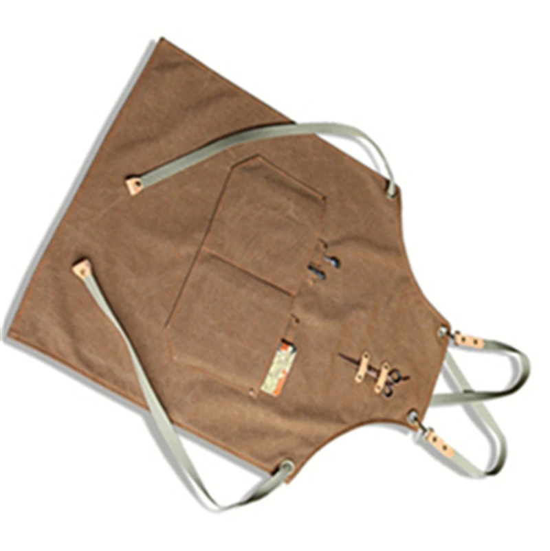 Кухонный Фартук из денима с регулируемым хлопковым ремешком большими карманами