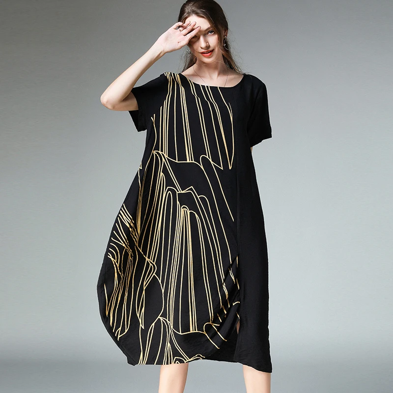 Женское длинное свободное платье кокон элегантное Асимметричное Платье макси с