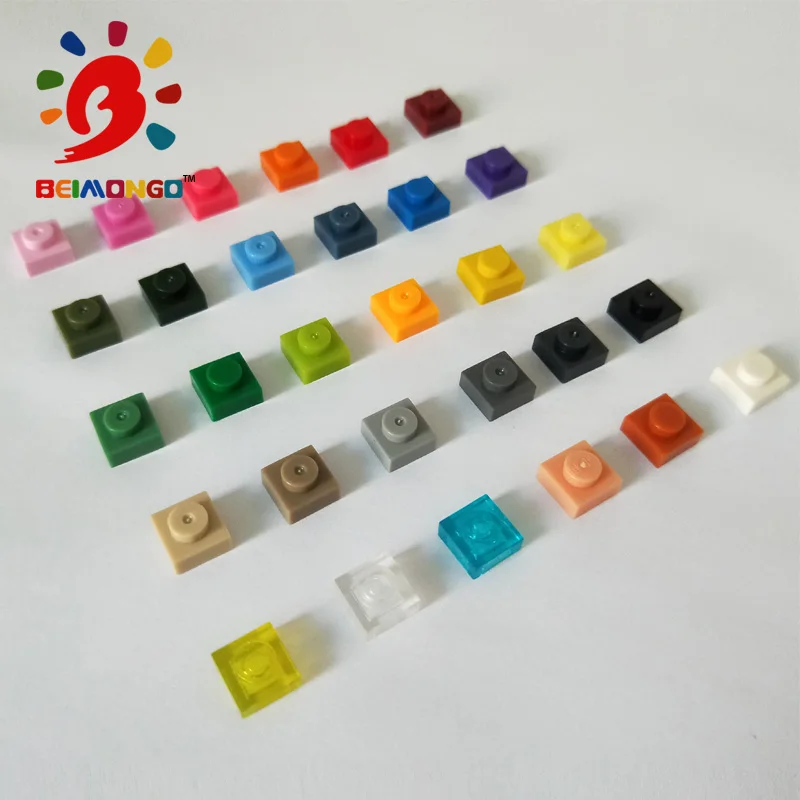 Бесплатная доставка! BEIMONGO конструктор пластина 1x1 строительные блоки 300 шт.