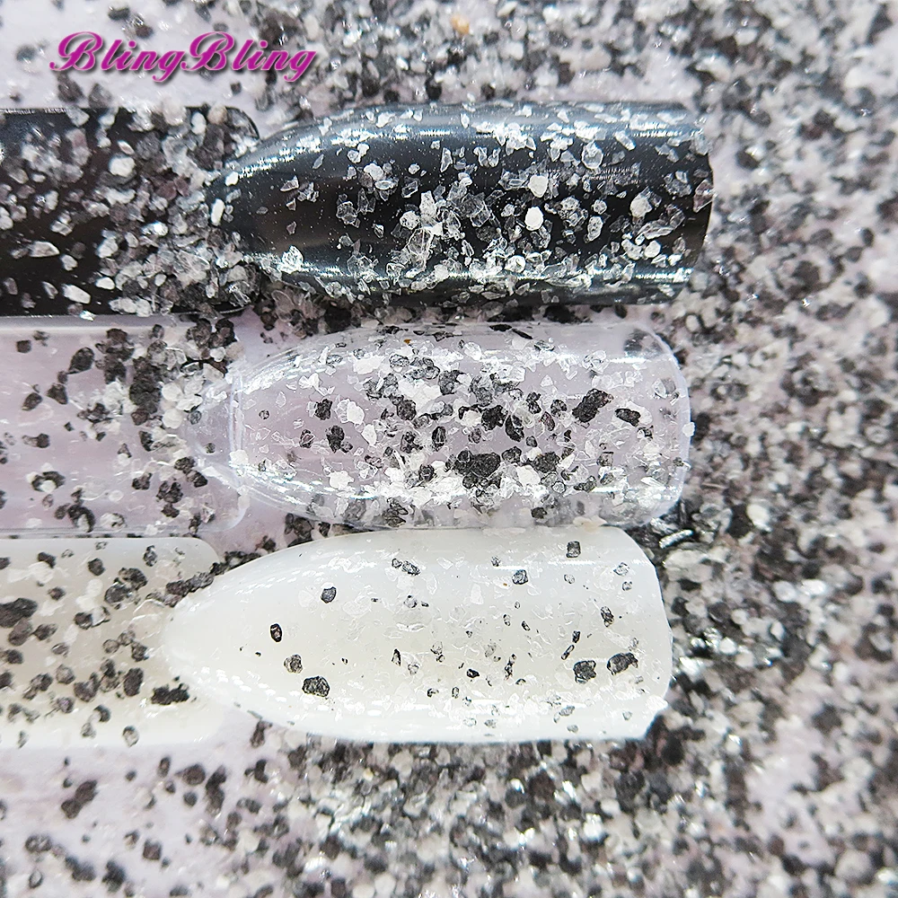 BlingBling 12 Коробки Мрамор 3d Блеск ногтей хлопья нерегулярные сломанные пайетки для