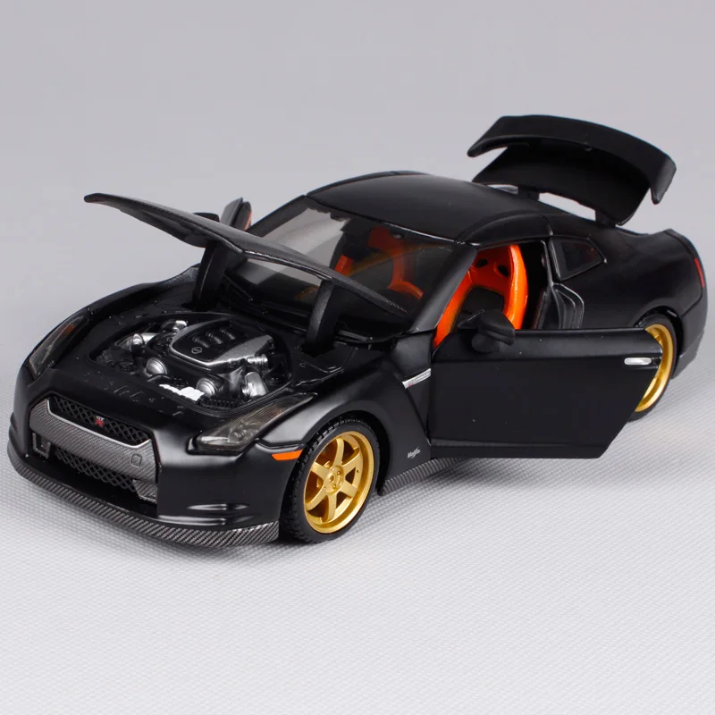Maisto 1:24 GTR крутой черный автомобиль литье под давлением для Nissan открытая крышка