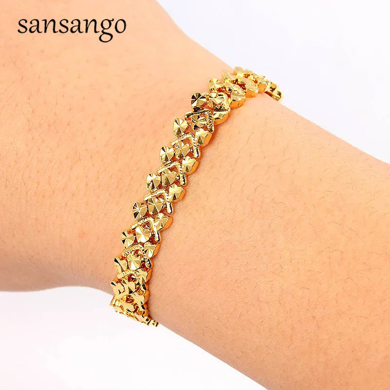 Style 11 New Arrival Hip Hop 24K Golden Curb Link Chain Bracelet Male Jewelry For Men Women Luxury Bangle Party Gift Wholesale 18cm - Окраска металла: Style 11