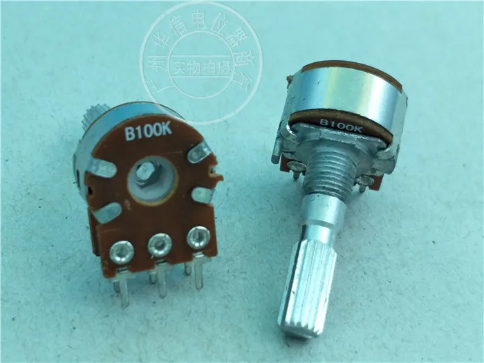 5 шт. R1610G 148 Тип двойной потенциометр B100K/длина ручки 25 мм/втулка вала|Выключатели| |