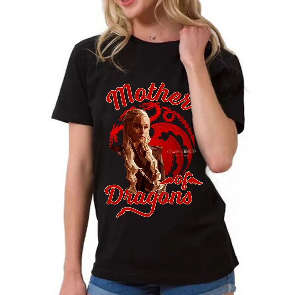 New Vintage Style Daenerys Targaryen Mother Of Dragons Dragon Fire TShirt Winterfell Womens T Shirt GOT Fans Gift Tee T-shirt | Женская