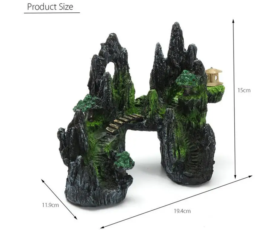 Aquarium Coral Rock Cave Ornament Mountain View Rockery Hiding Fish Tank Decor | Дом и сад