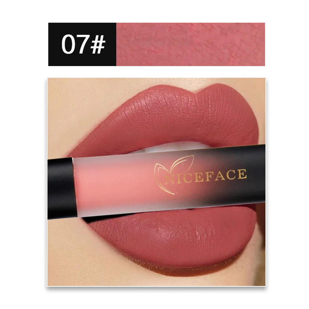 Взрывобезопасный макияж NICEFACE матовый блеск для губ 18 цветов матовые