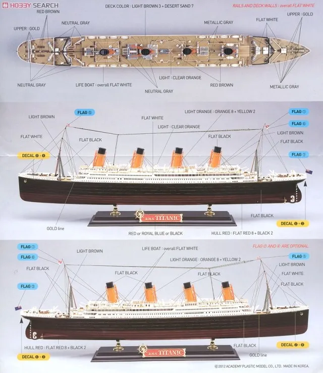 ACADEMY 14215 Королевский Круизный корабль "Titanic" многоцветный литье издание(1: 400