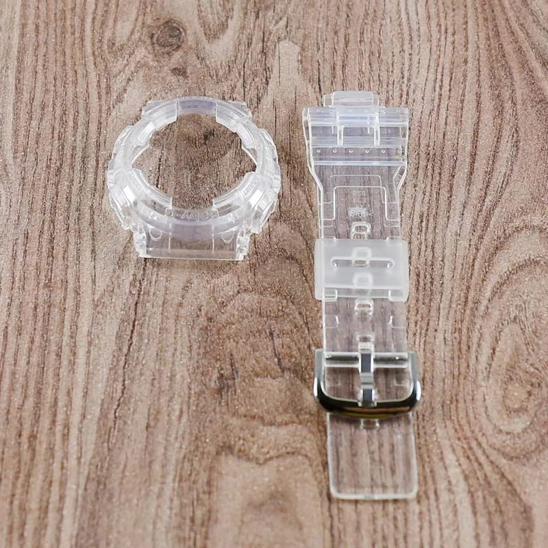 Transparent Женские часы с аксессуарами для Casio baby-g серии прозрачный ремешок BA-111 110 112 120 Смола ремешок серии - Цвет ремешка: Transparent