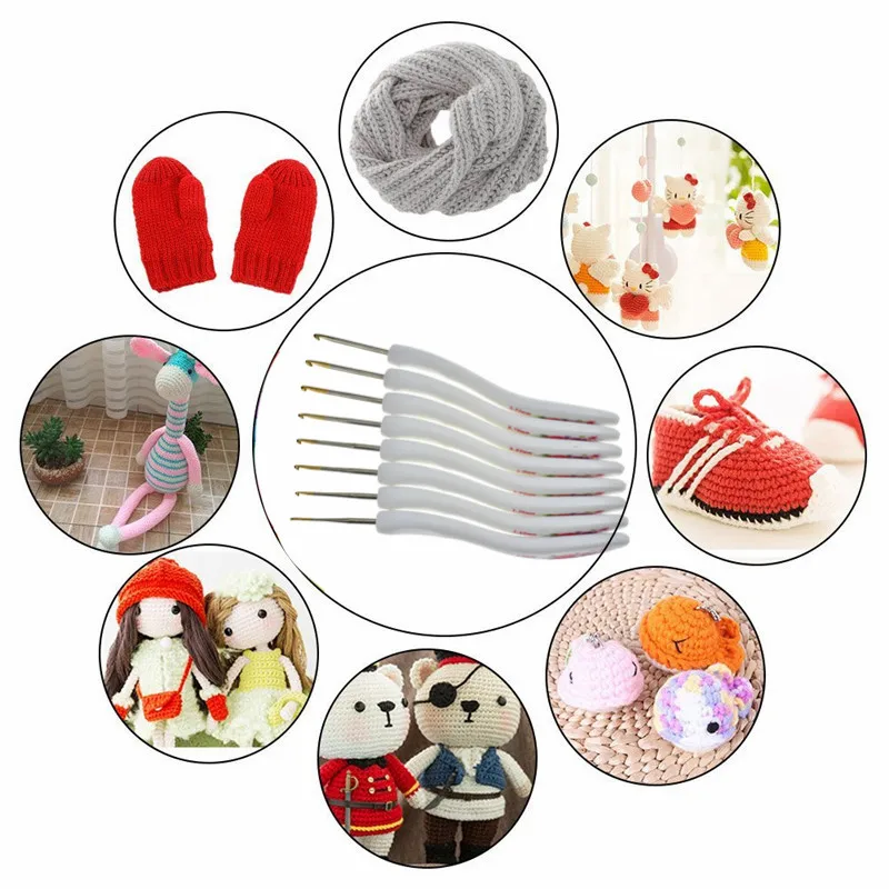 Вязальный крючок игла вязаный набор 8 шт./компл. эргономичная вязаная гладкое