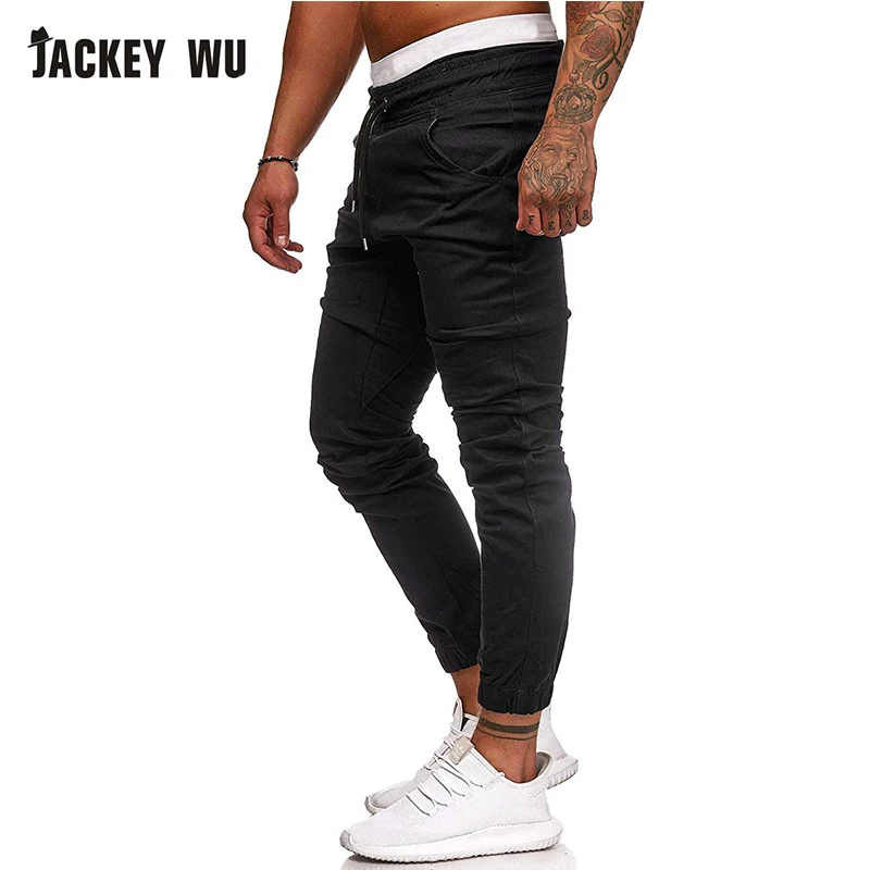 Бренд JACKEYWU мужские брюки 2019 модные с эластичной резинкой на талии для бега