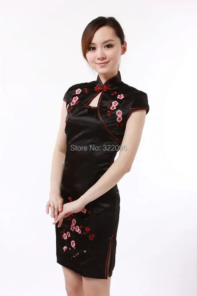 

Shanghai Story new sale summer style cheongsam traditional Chinese Style vintage Qipao Dress satin evening dress 3 color JY058
