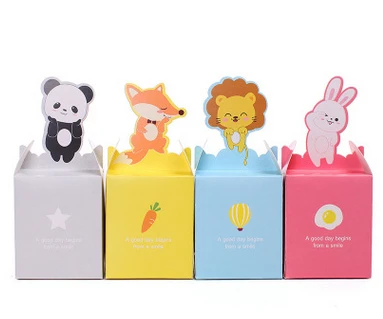 100 шт./лот бумажный пакет с мультяшными животными коробка для конфет