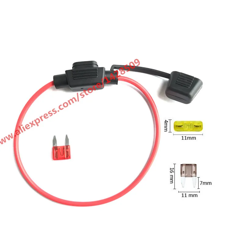 

5 шт. 16 AWG Автомобильный держатель предохранителя маленького размера, водонепроницаемый автомобильный держатель предохранителя с крышкой, ...
