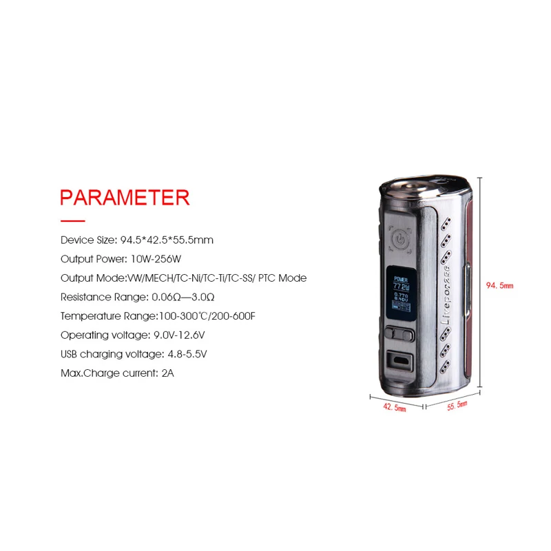 Аутентичные Yosta Livepor 256 коробка мод Вт тройной 18650 электронная сигарета vape mod TC VW APV E
