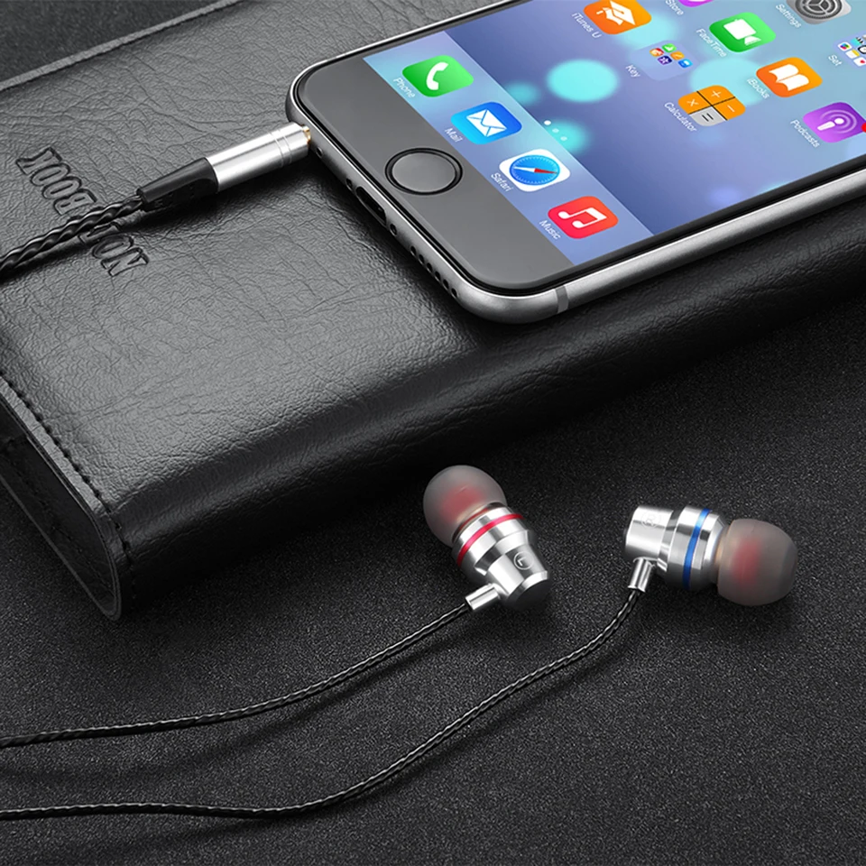 Металлические наушники с басами вкладыши спортивные микрофоном для xiaomi iPhone Samsung 3