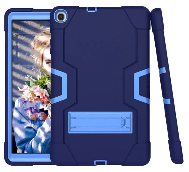 navy blue Сверхпрочный силиконовый чехол для samsung Galaxy Tab A 10,1 SM-T510/T515 10," планшет Funda Capa противоударный чехол для детей+ подарки - Цвет: navy blue