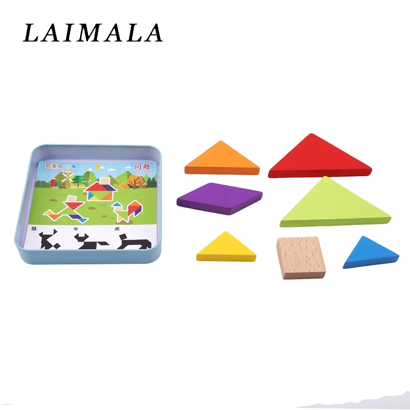 Geometric Shapes Wooden Puzzle Baby Kids Learning Educational Toy 3D Geometry Puzzles Montessori Toys | Игрушки и хобби