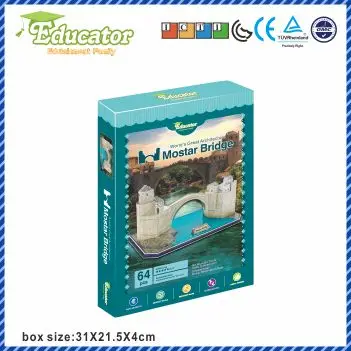 3dpuzzle World Famous Architecture модель Mostar bridge 3D игра головоломка для взрослых в боснийском и