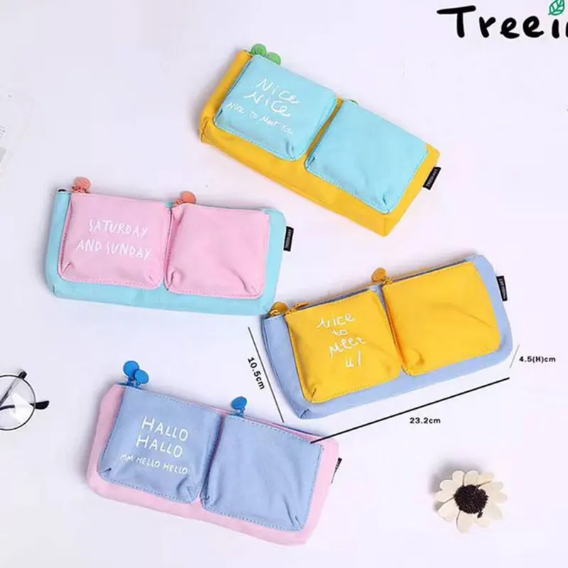 1 шт. новый милый &quotприятно познакомиться с u&quot холст молния карандаш сумка чехол