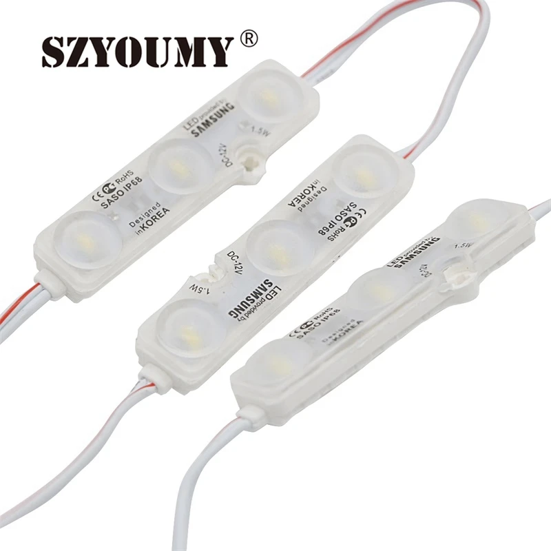 SZYOUMY 5730 СВЕТОДИОДНЫЙ модуль постоянного тока 3 светодиодных объектива 160 градусов
