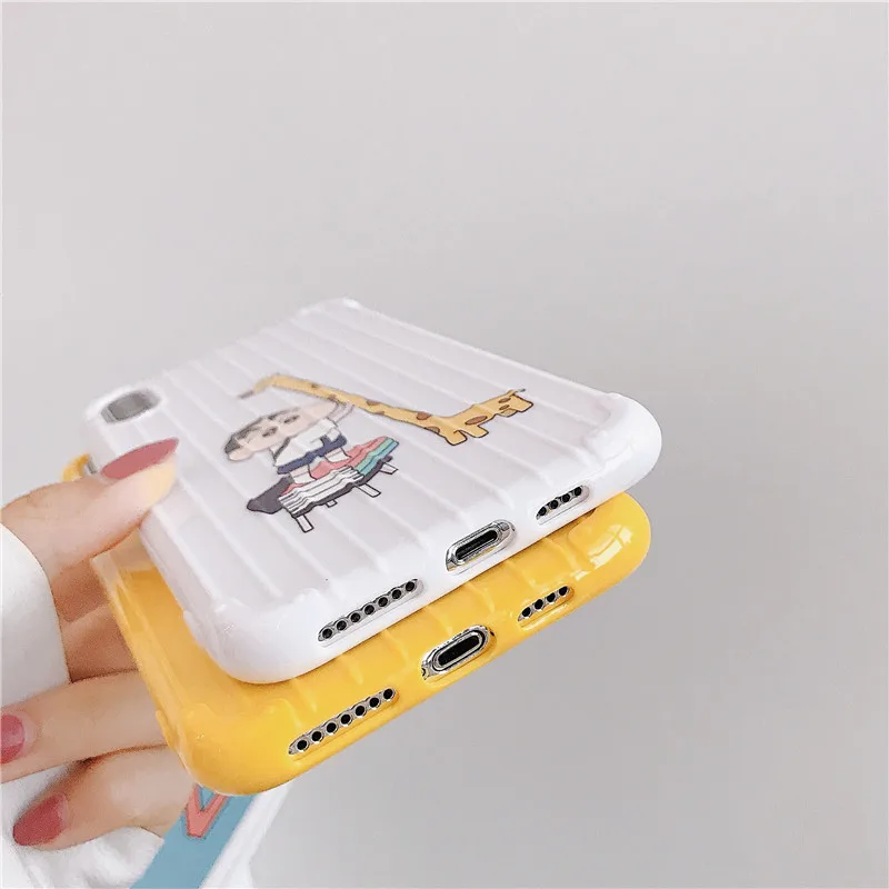 

Crayon Shinchan Luggage Suitcase Case For iPhone 6 6S 7 8 Plus X XS MAX XR Case Silicone Cute Soft Trunk Back Cover Phone Cases