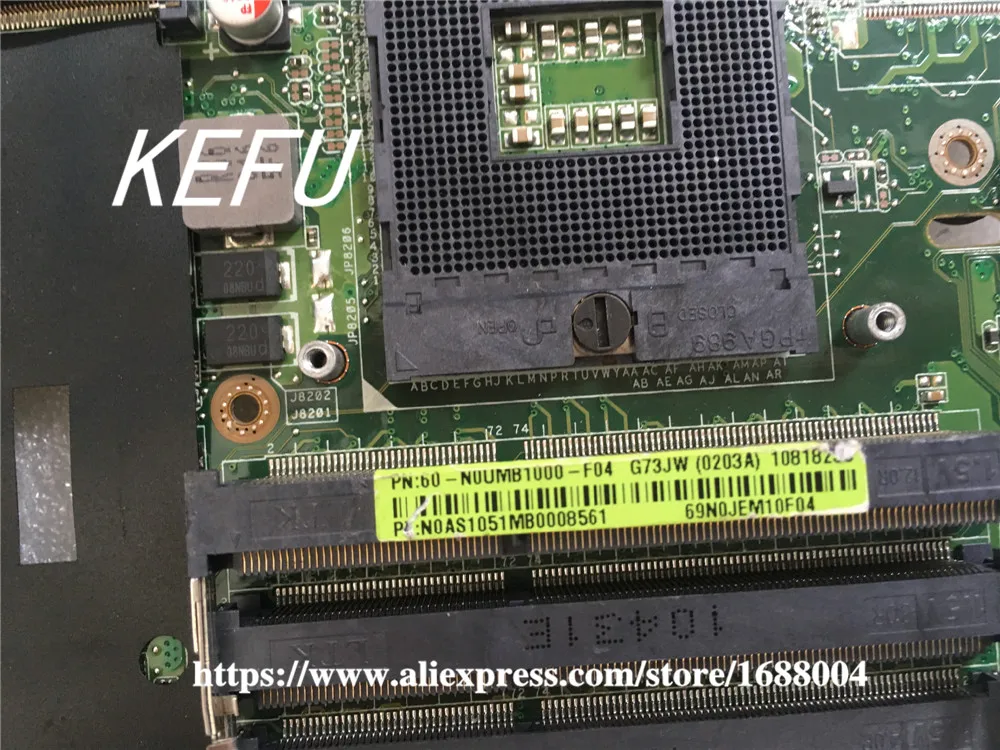 KEFU G73JW Motherboard For Asus REV2.0 Mainboard With 2D Connector 4RAM Solts 60-N0UMB1200-A02 | Компьютеры и офис