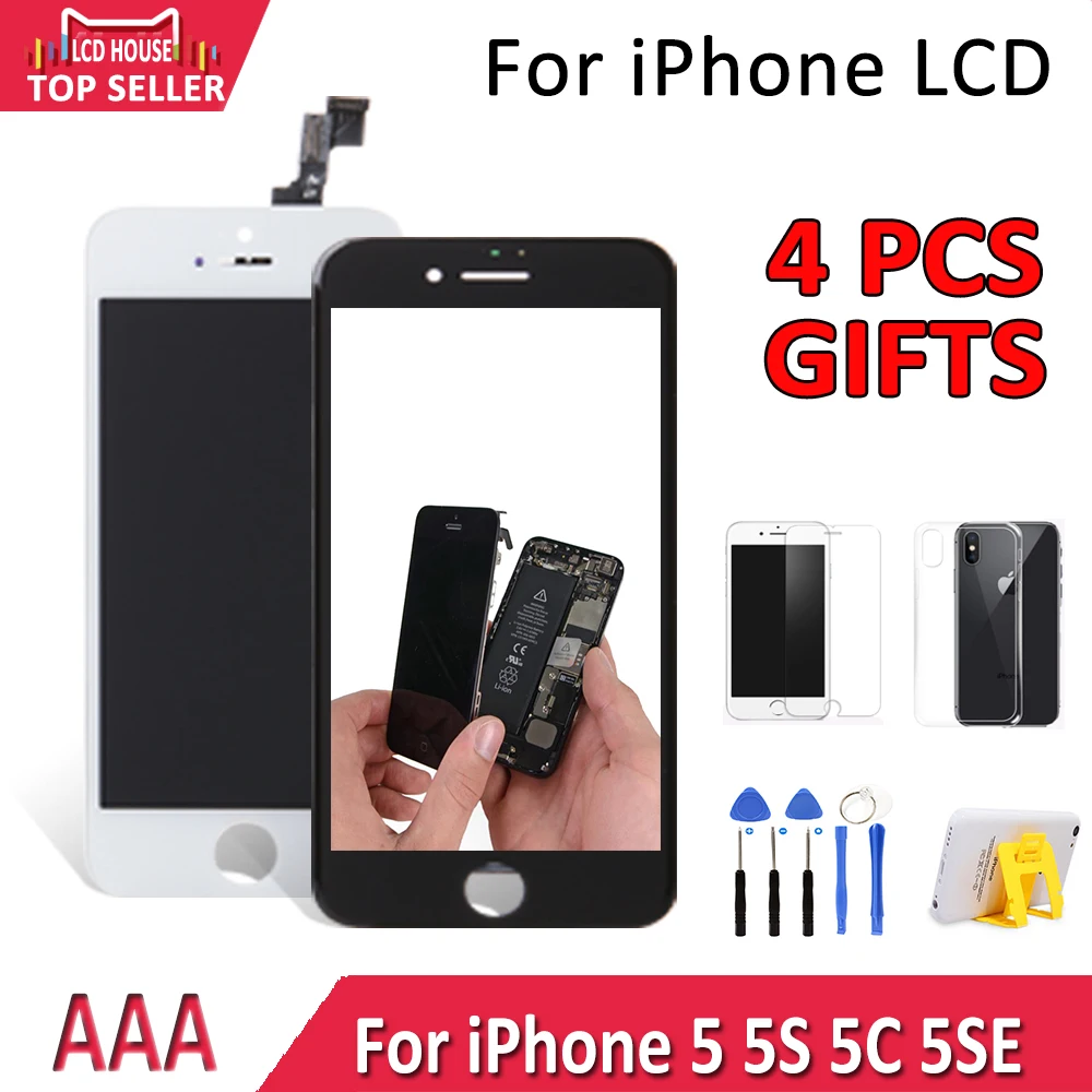 100% качество AAA экран для iPhone 5 5C ЖК дисплей сенсорный дигитайзер замена передний