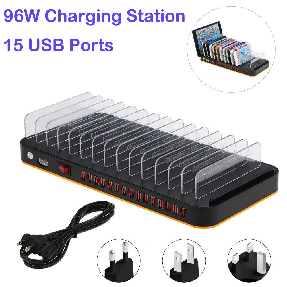 Универсальная зарядная станция с 15 USB-портами для Iphone X 8 Plus Samsung S10 9 Xiaomi HuaWei