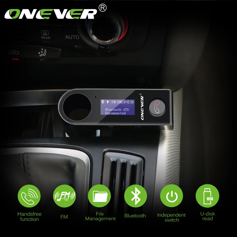 ONEVER Автомобильный MP3 плеер G7S работы при прослушивании музыки по Bluetooth