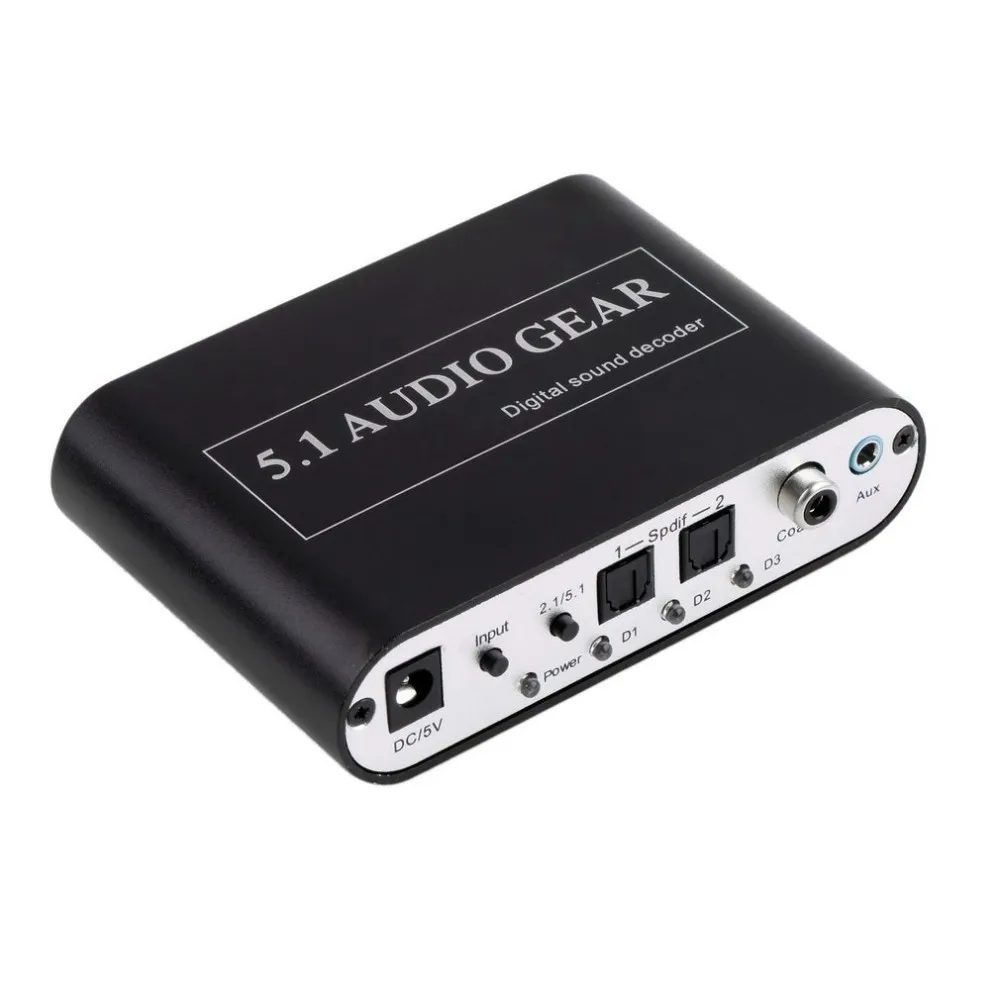 Spdif/5 1/2 1 канал Ac3/dts цифровой аудио конвертер шестерни объемного звука Дешифратор