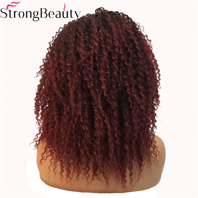 StrongBeauty Long Curly Wine Red Wigs Synthetic Lace Front Wig Heat Resistant Hair | Шиньоны и парики