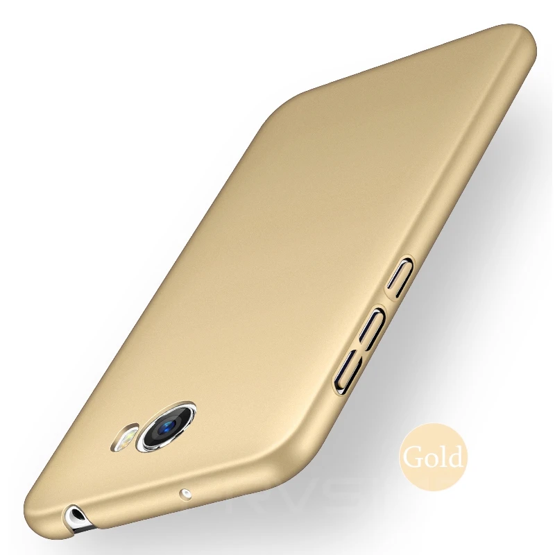 FRVSIMEM Чехол Жесткий PC для huawei Honor 5A LYO-L21 Y6 ii Compact CUN-U29 Y5 II CUN-L21 полный корпус Тонкий чехол PC Матовые чехлы - Цвет: Золотой