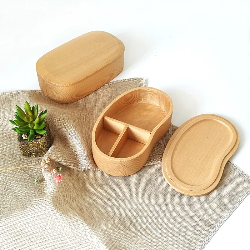 Raw wood color not paint Waist Lunch Box Japan Sushi Bento LunchBox Portable Food Container Fruits Storage Tableware Set | Дом и сад